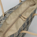 BURBERRY Nova Check Blue Label Tote Bag Nylon Blue Silver Auth th6084-6