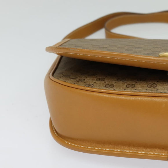 GUCCI Micro GG Supreme Shoulder Bag PVC Beige Gold Auth th6085