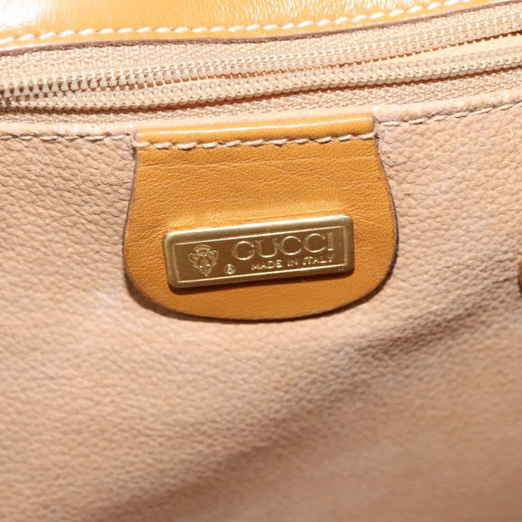 GUCCI Micro GG Supreme Shoulder Bag PVC Beige Gold Auth th6085
