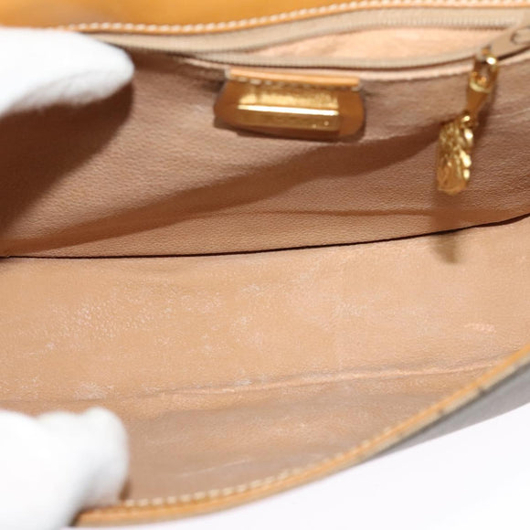 GUCCI Micro GG Supreme Shoulder Bag PVC Beige Gold Auth th6085