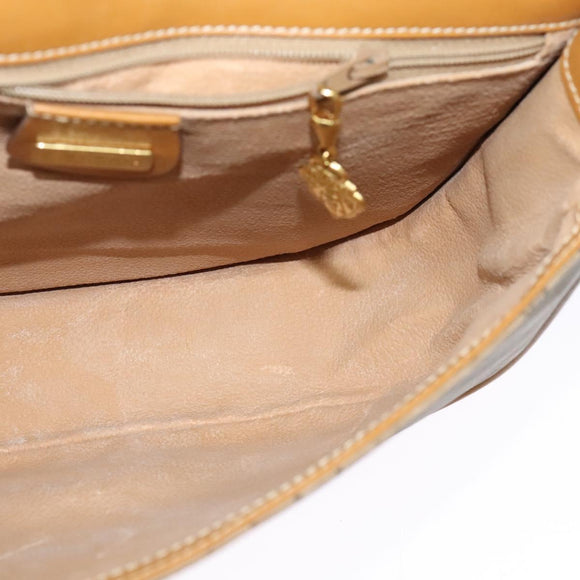 GUCCI Micro GG Supreme Shoulder Bag PVC Beige Gold Auth th6085