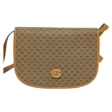GUCCI Micro GG Supreme Shoulder Bag PVC Beige Gold Auth th6085 - 0