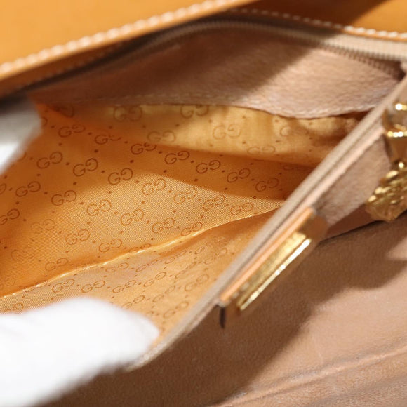 GUCCI Micro GG Supreme Shoulder Bag PVC Beige Gold Auth th6085