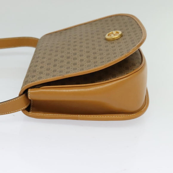 GUCCI Micro GG Supreme Shoulder Bag PVC Beige Gold Auth th6085