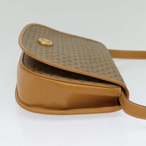 GUCCI Micro GG Supreme Shoulder Bag PVC Beige Gold Auth th6085
