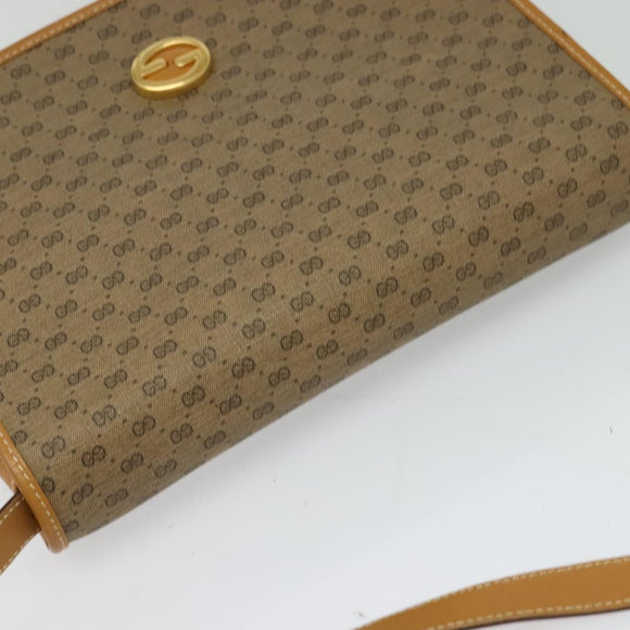 GUCCI Micro GG Supreme Shoulder Bag PVC Beige Gold Auth th6085