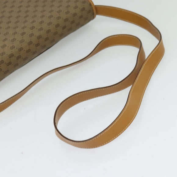 GUCCI Micro GG Supreme Shoulder Bag PVC Beige Gold Auth th6085