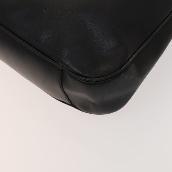 GUCCI Bamboo Hand Bag Leather 2way Black Gold 001 1577 Auth th6086