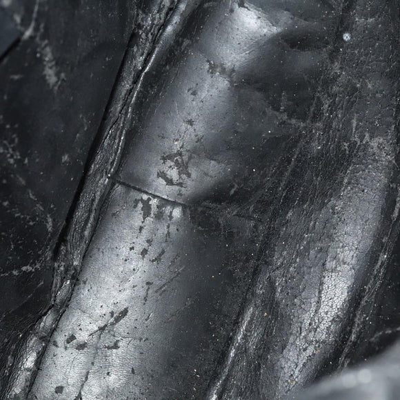 GUCCI Bamboo Hand Bag Leather 2way Black Gold 001 1577 Auth th6086