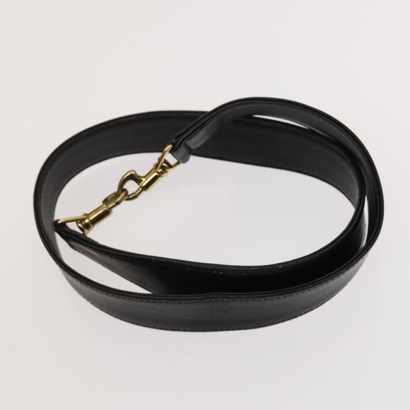 GUCCI Bamboo Hand Bag Leather 2way Black Gold 001 1577 Auth th6086