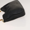 GUCCI Bamboo Hand Bag Leather 2way Black Gold 001 1577 Auth th6086-4