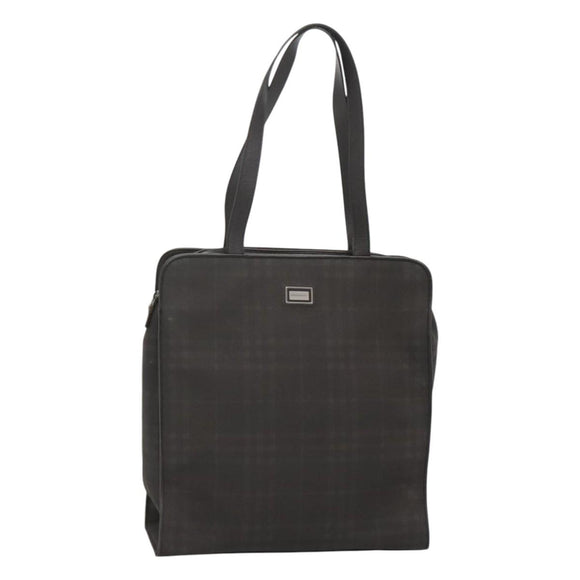 BURBERRY Nova Check Tote Bag PVC Black Auth th6087