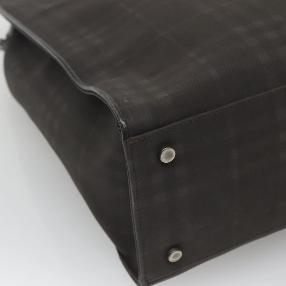 BURBERRY Nova Check Tote Bag PVC Black Auth th6087