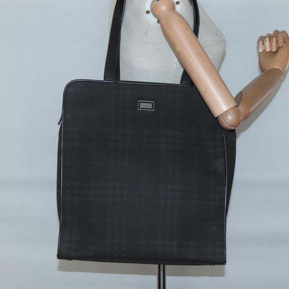 BURBERRY Nova Check Tote Bag PVC Black Auth th6087