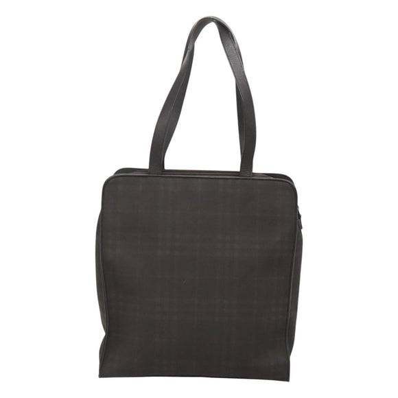 BURBERRY Nova Check Tote Bag PVC Black Auth th6087