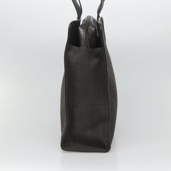 BURBERRY Nova Check Tote Bag PVC Black Auth th6087