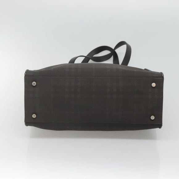 BURBERRY Nova Check Tote Bag PVC Black Auth th6087