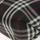 BURBERRY Nova Check Hand Bag Nylon Black Silver Auth th6090-9