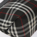 BURBERRY Nova Check Hand Bag Nylon Black Silver Auth th6090-14
