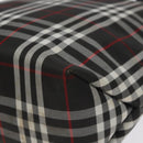 BURBERRY Nova Check Hand Bag Nylon Black Silver Auth th6090-15