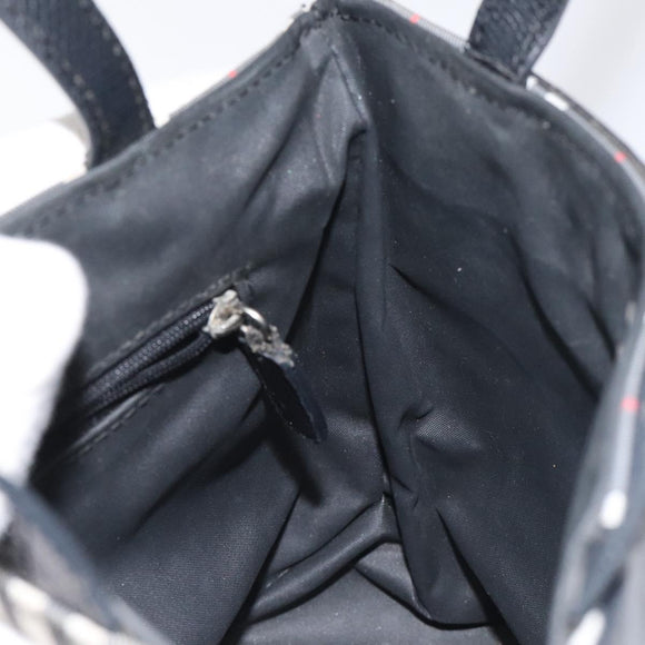 BURBERRY Nova Check Hand Bag Nylon Black Silver Auth th6090