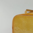 LOUIS VUITTON Monogram Vernis Houston Hand Bag Beige M91004 LV Auth th6098-9
