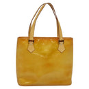 LOUIS VUITTON Monogram Vernis Houston Hand Bag Beige M91004 LV Auth th6098-13