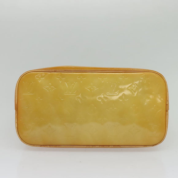 LOUIS VUITTON Monogram Vernis Houston Hand Bag Beige M91004 LV Auth th6098