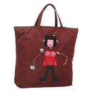 PRADA Hand Bag Nylon Red Auth th6103-1
