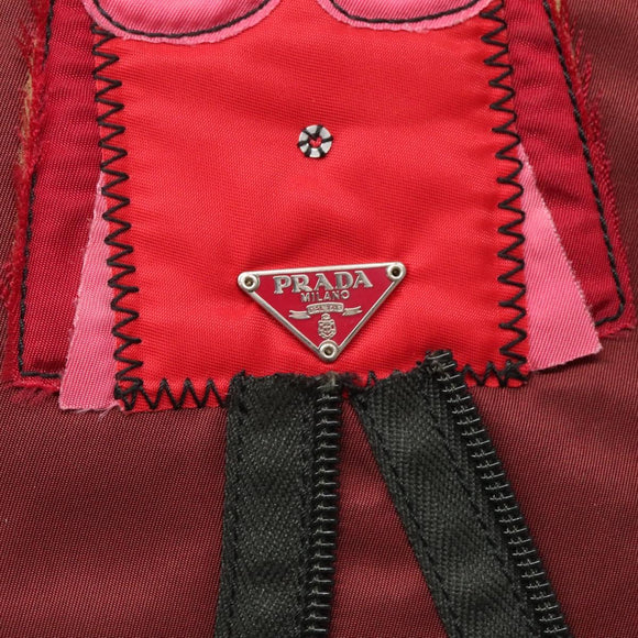 PRADA Hand Bag Nylon Red Auth th6103