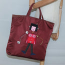 PRADA Hand Bag Nylon Red Auth th6103-21