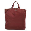 PRADA Hand Bag Nylon Red Auth th6103-2
