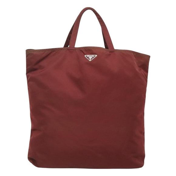 PRADA Hand Bag Nylon Red Auth th6103