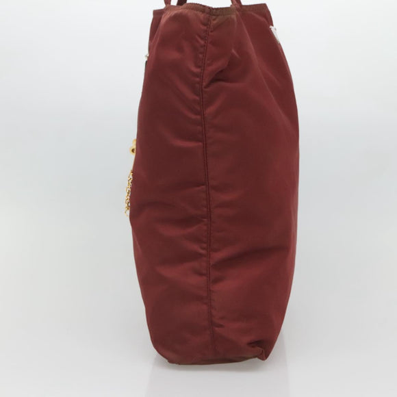 PRADA Hand Bag Nylon Red Auth th6103
