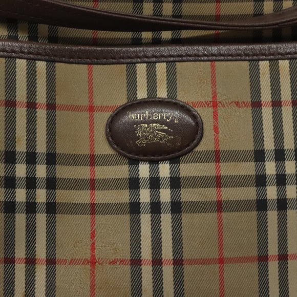 Burberrys Nova Check Shoulder Bag Canvas Beige Gold Auth th6111