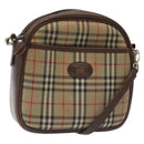 Burberrys Nova Check Shoulder Bag Canvas Beige Gold Auth th6111-1