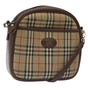 Burberrys Nova Check Shoulder Bag Canvas Beige Gold Auth th6111