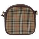 Burberrys Nova Check Shoulder Bag Canvas Beige Gold Auth th6111-2