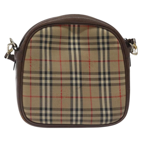 Burberrys Nova Check Shoulder Bag Canvas Beige Gold Auth th6111