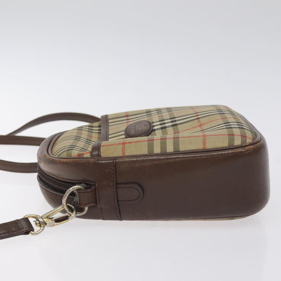 Burberrys Nova Check Shoulder Bag Canvas Beige Gold Auth th6111