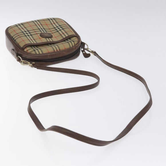 Burberrys Nova Check Shoulder Bag Canvas Beige Gold Auth th6111