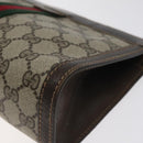 GUCCI GG Supreme Web Sherry Line Clutch Bag PVC Beige 41 014 2125 23 Auth th6117-14