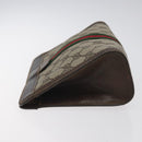 GUCCI GG Supreme Web Sherry Line Clutch Bag PVC Beige 41 014 2125 23 Auth th6117-4