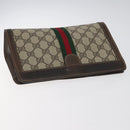 GUCCI GG Supreme Web Sherry Line Clutch Bag PVC Beige 41 014 2125 23 Auth th6117-5