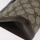 GUCCI GG Supreme Web Sherry Line Clutch Bag PVC Beige 41 014 2125 23 Auth th6117-8