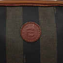 FENDI Pecan Canvas Shoulder Bag Brown Black Auth th6120-17