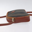 FENDI Pecan Canvas Shoulder Bag Brown Black Auth th6120-4