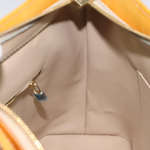 LOUIS VUITTON Monogram Vernis Houston Hand Bag Beige M91004 LV Auth th6124