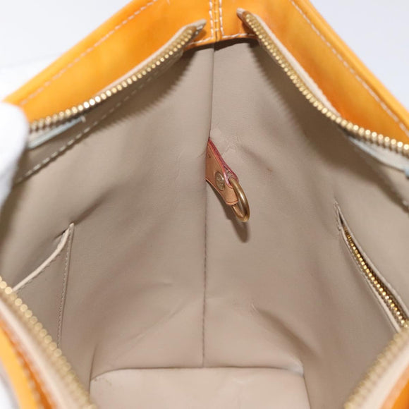 LOUIS VUITTON Monogram Vernis Houston Hand Bag Beige M91004 LV Auth th6124