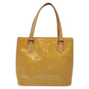 LOUIS VUITTON Monogram Vernis Houston Hand Bag Beige M91004 LV Auth th6124-2